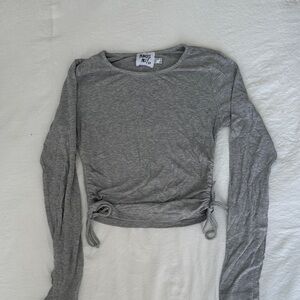 princess polly ribbed gray long sleeve